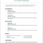 Resume Templates Free Word