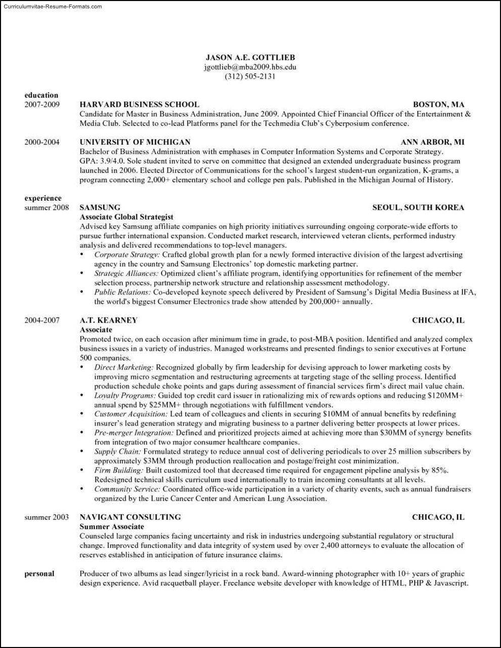 resume template harvard university