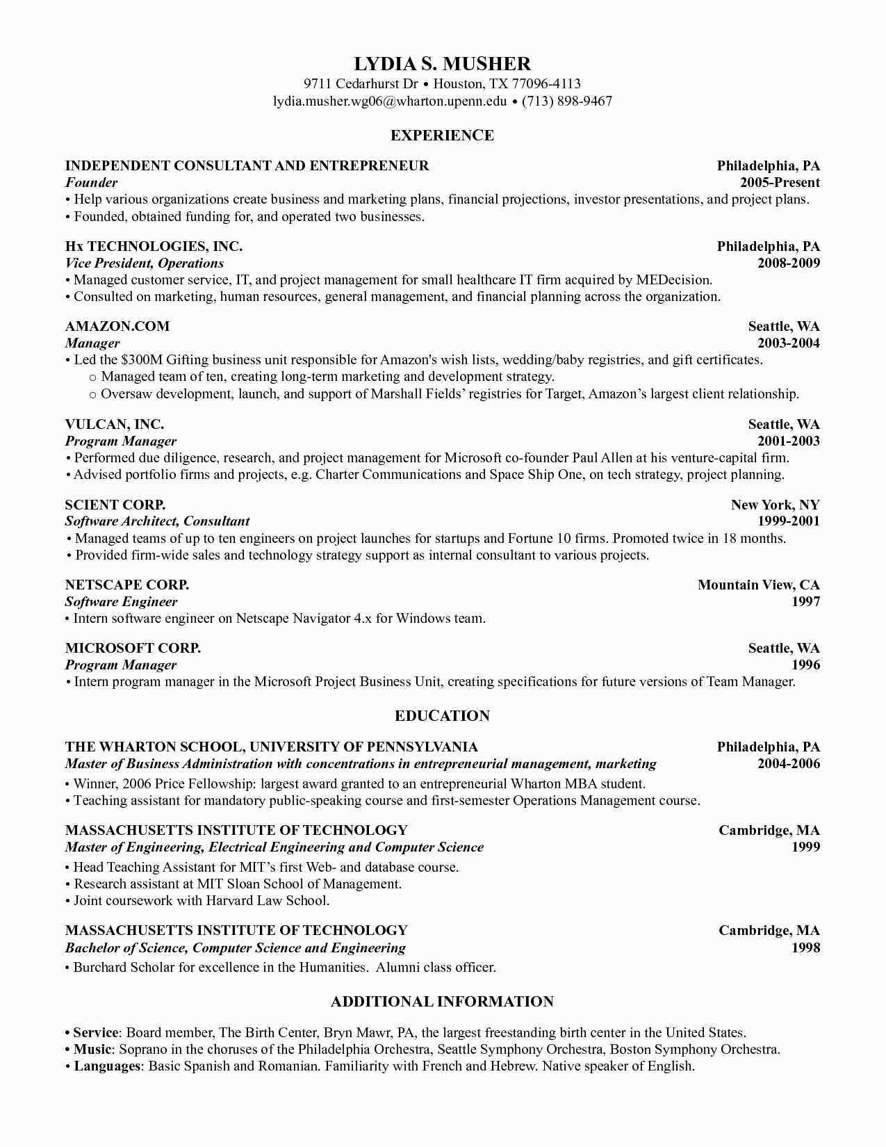 Resume Templates Harvard