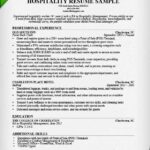 Resume Templates Hospitality