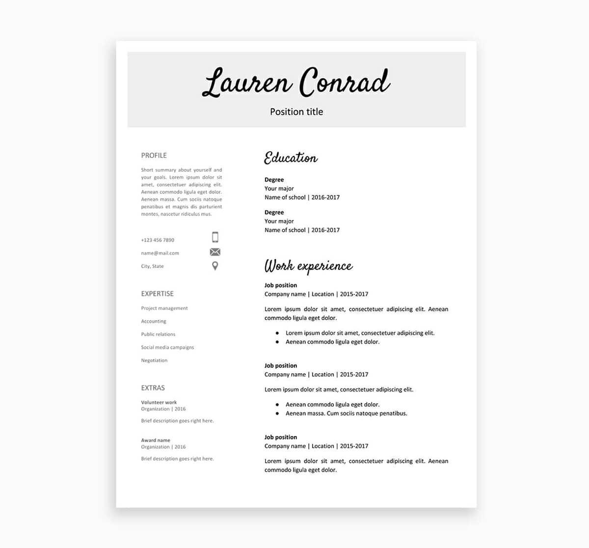 Resume Templates In Google Docs