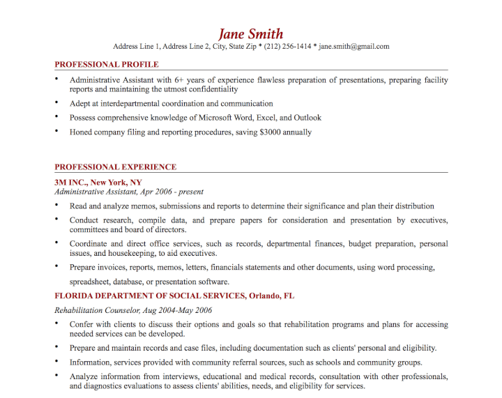 Resume Templates In Word