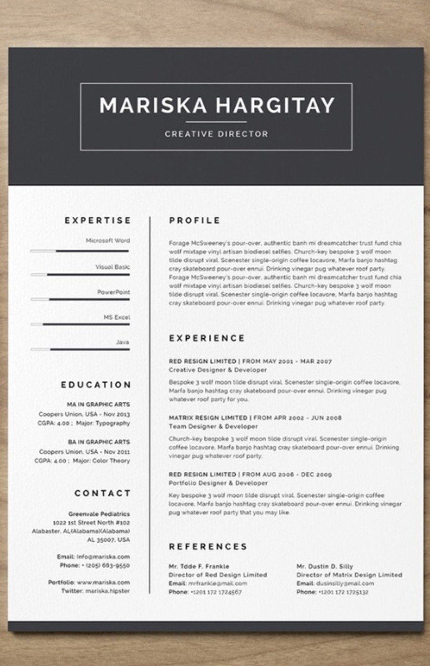 Resume Templates Indesign Free