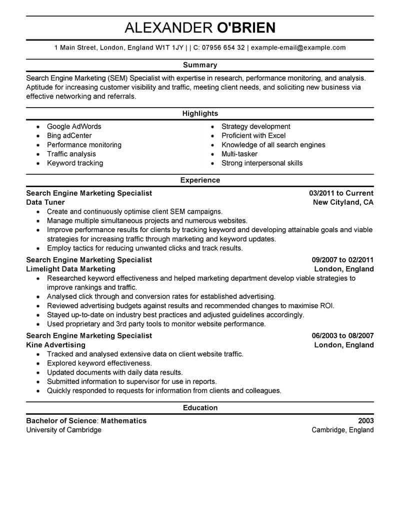 examples of resume summary for multiple jobs