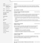 Resume Templates Project Manager