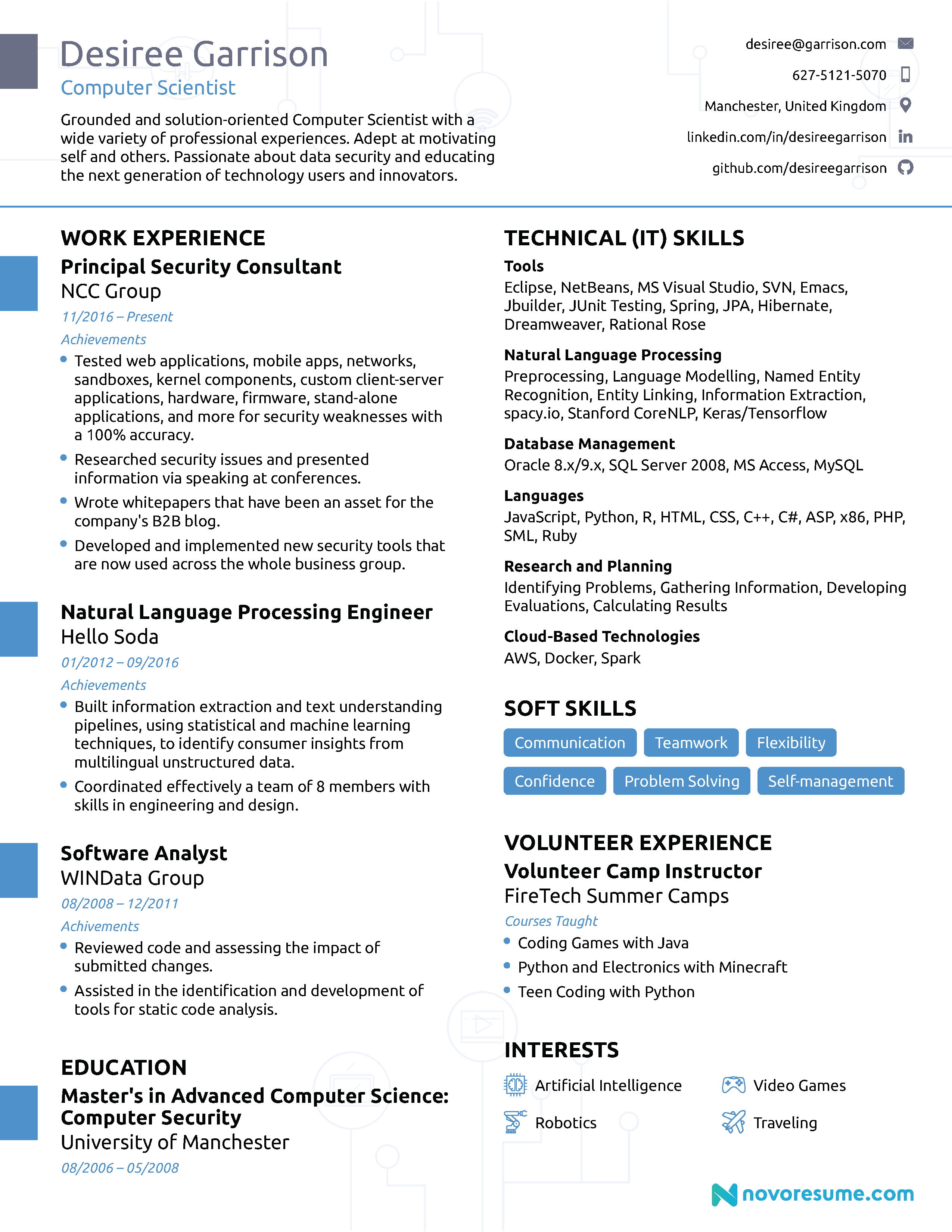 Resume Templates Science