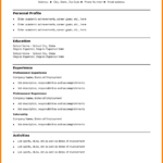 Resume Templates Simple