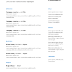 Resume Templates Simple