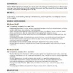 Resume Templates for Kitchen Worker