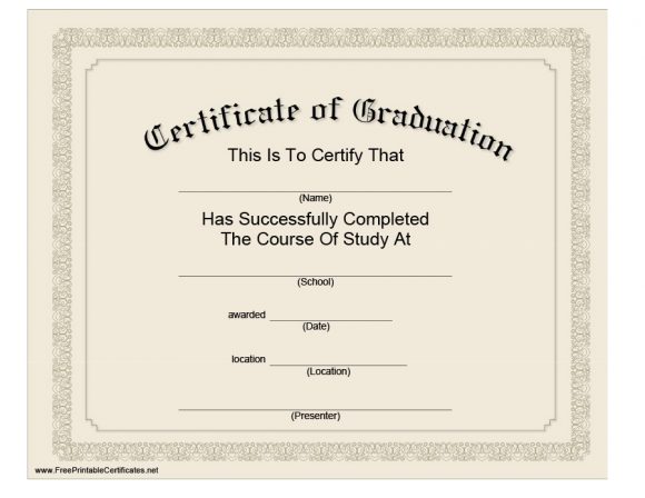 Year 6 Graduation Certificate Template