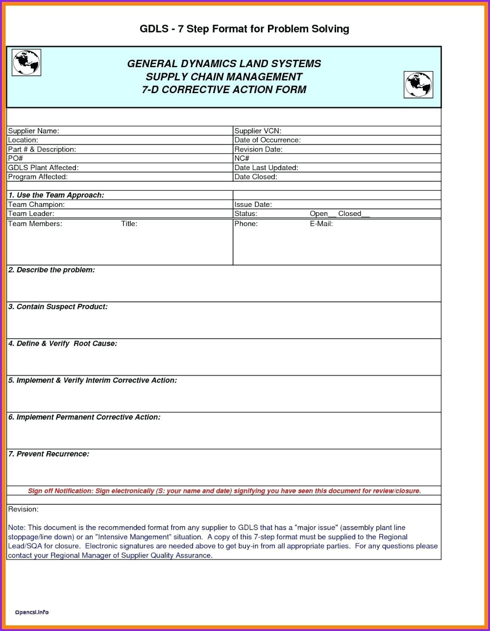 8d Report Template Word Download