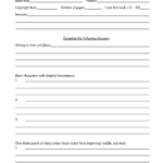 Biography Book Report Template 6th Grade