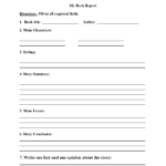 Book Report Template 6th Class