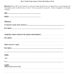 Book Report Template 6th Class