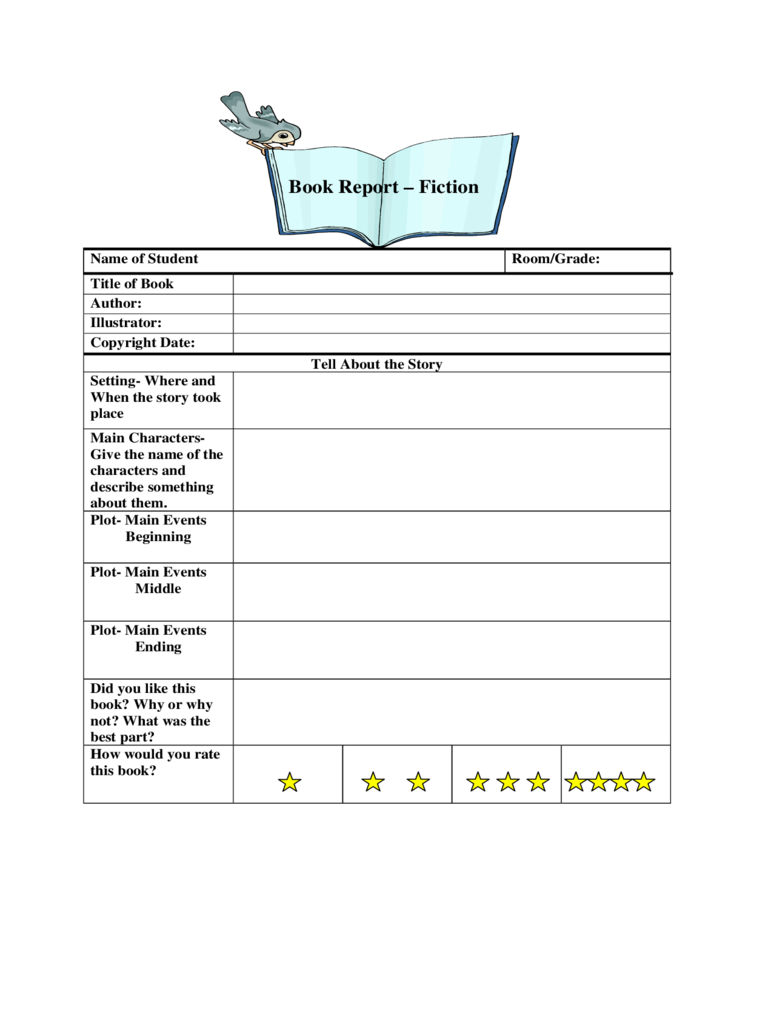 Book Report Template 6th Grade Pdf