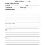 Book Report Template 6th Grade Printable