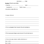 Book Report Template 9th Grade