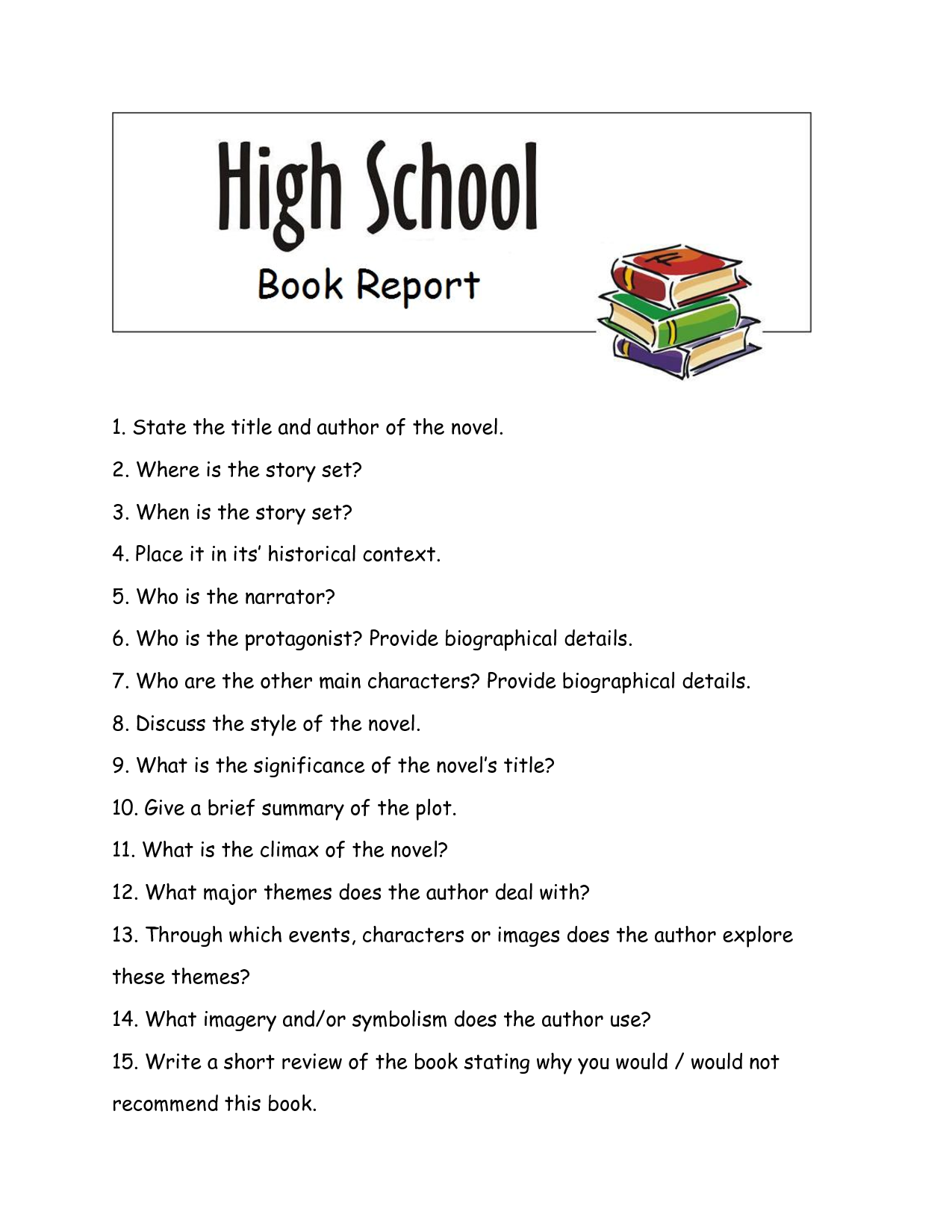 Do ninth grade book report