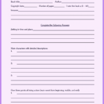 Book Report Template Grade 7