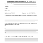 Book Report Template Grade 9