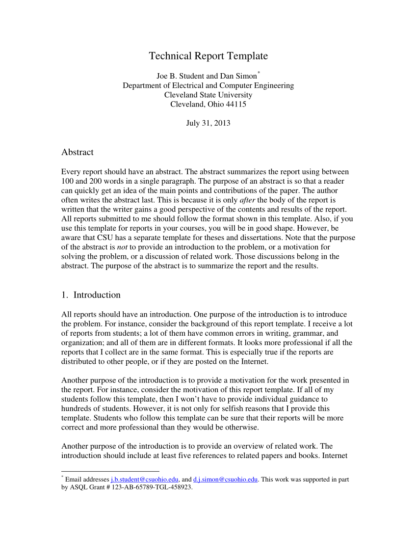Report Template Engineering PROFESSIONAL TEMPLATES PROFESSIONAL 