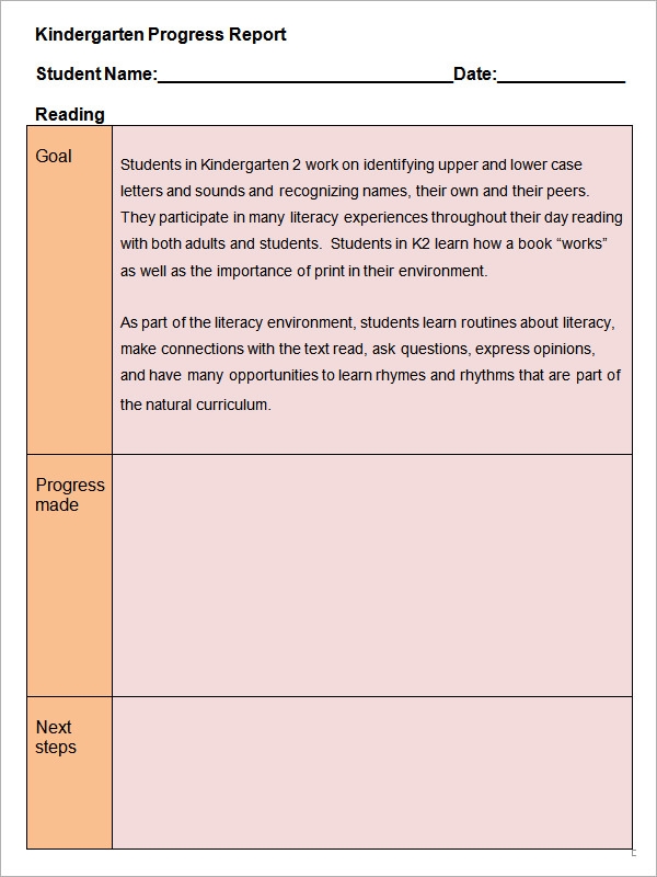 Report Template For Students