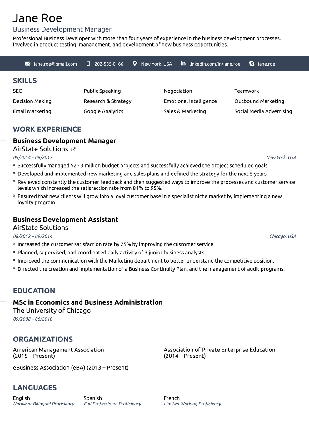 Resume Template Novoresume