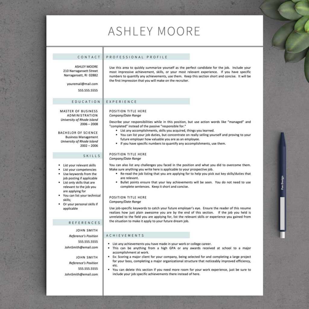 Resume Templates Mac 10 PROFESSIONAL - Resume Templates Mac 4 1024x1024