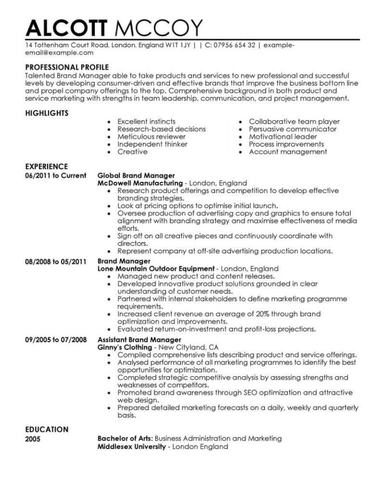 Resume Templates Marketing (5) - PROFESSIONAL TEMPLATES | PROFESSIONAL