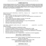 Resume Templates Medical