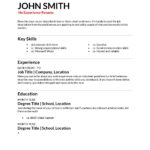 Resume Templates No Experience