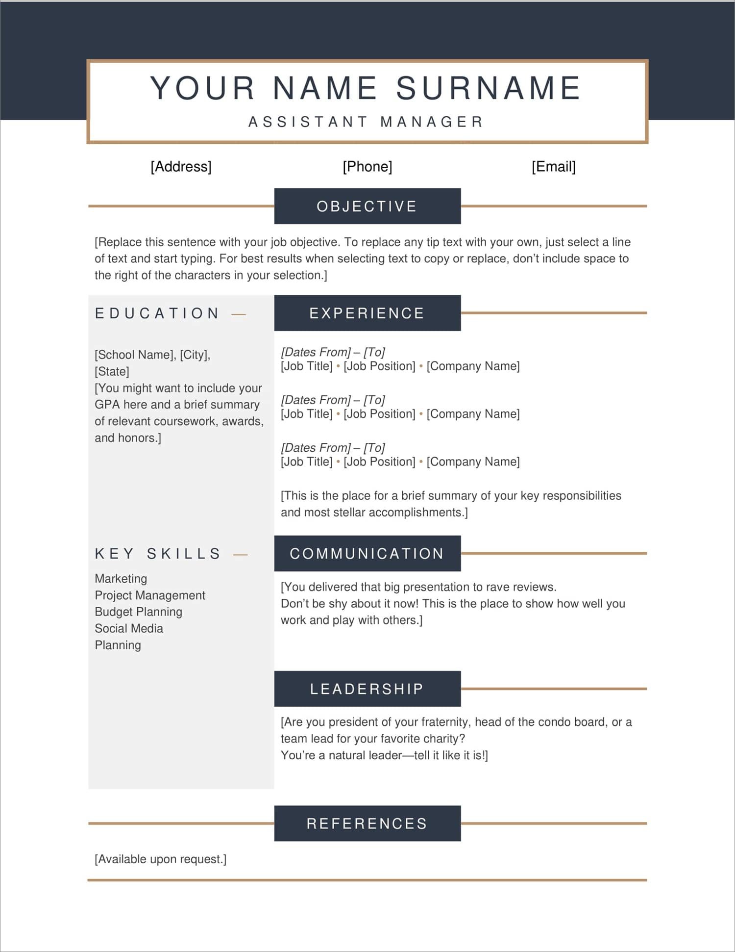 Resume Templates No Sign Up