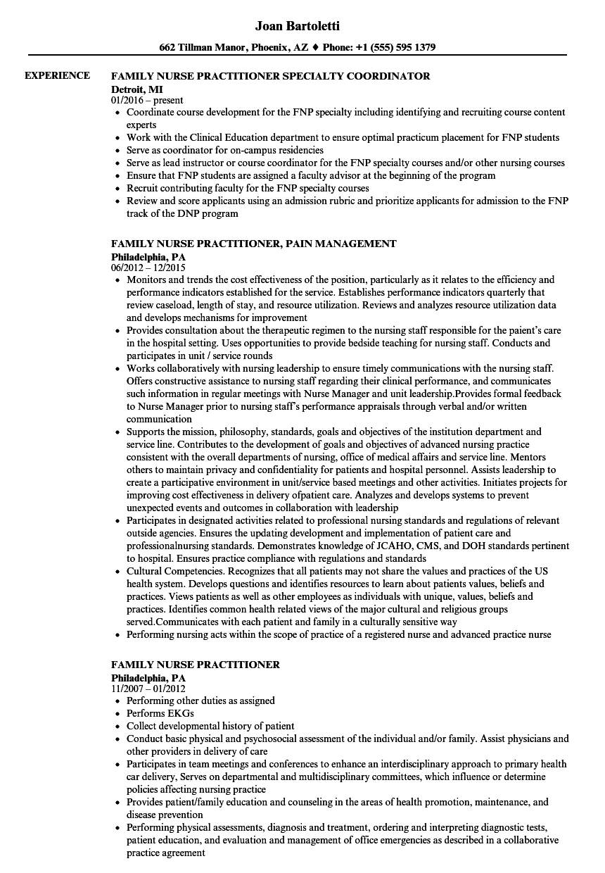 Resume Templates Nurse Practitioner