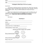 Book Report Template Kindergarten