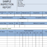 Inspection Report Template Xls