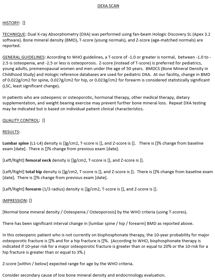 Knee X Ray Report Template