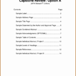 Report Template With Table Of Contents