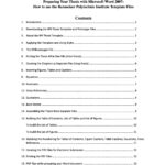 Report Template With Table Of Contents