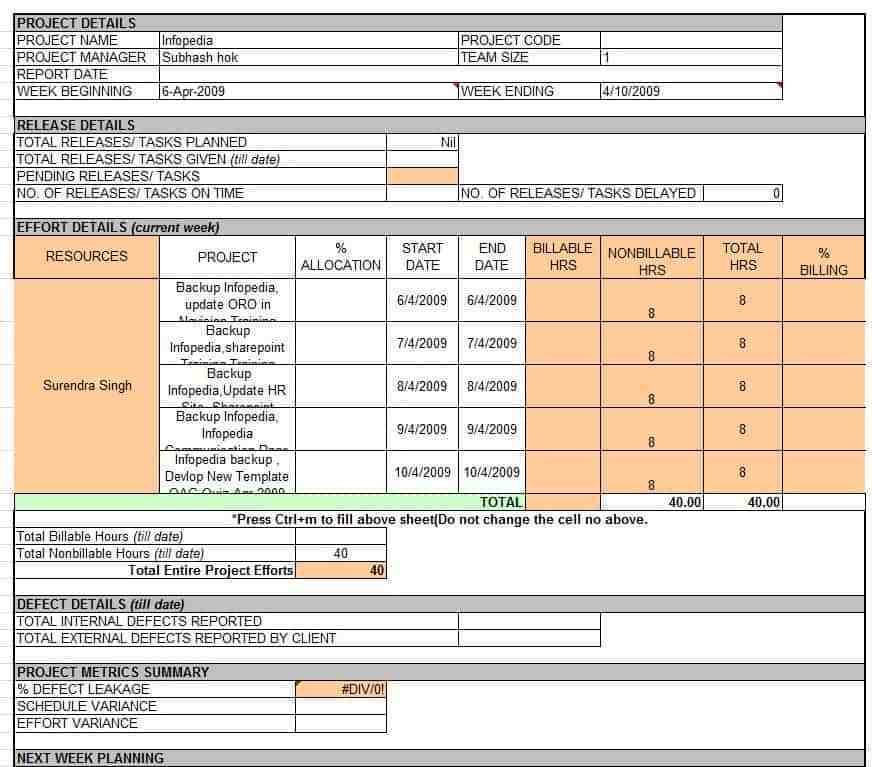 Report Template Xls