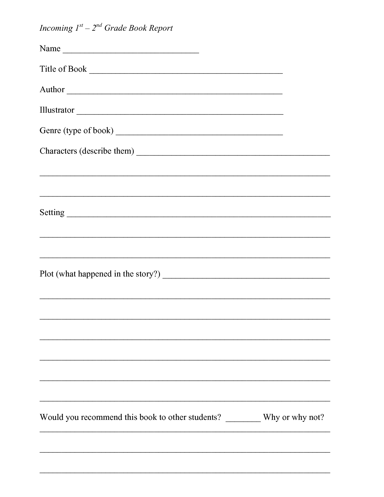 biography template for 4th grade