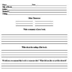 Book Report Template 3rd Grade Free