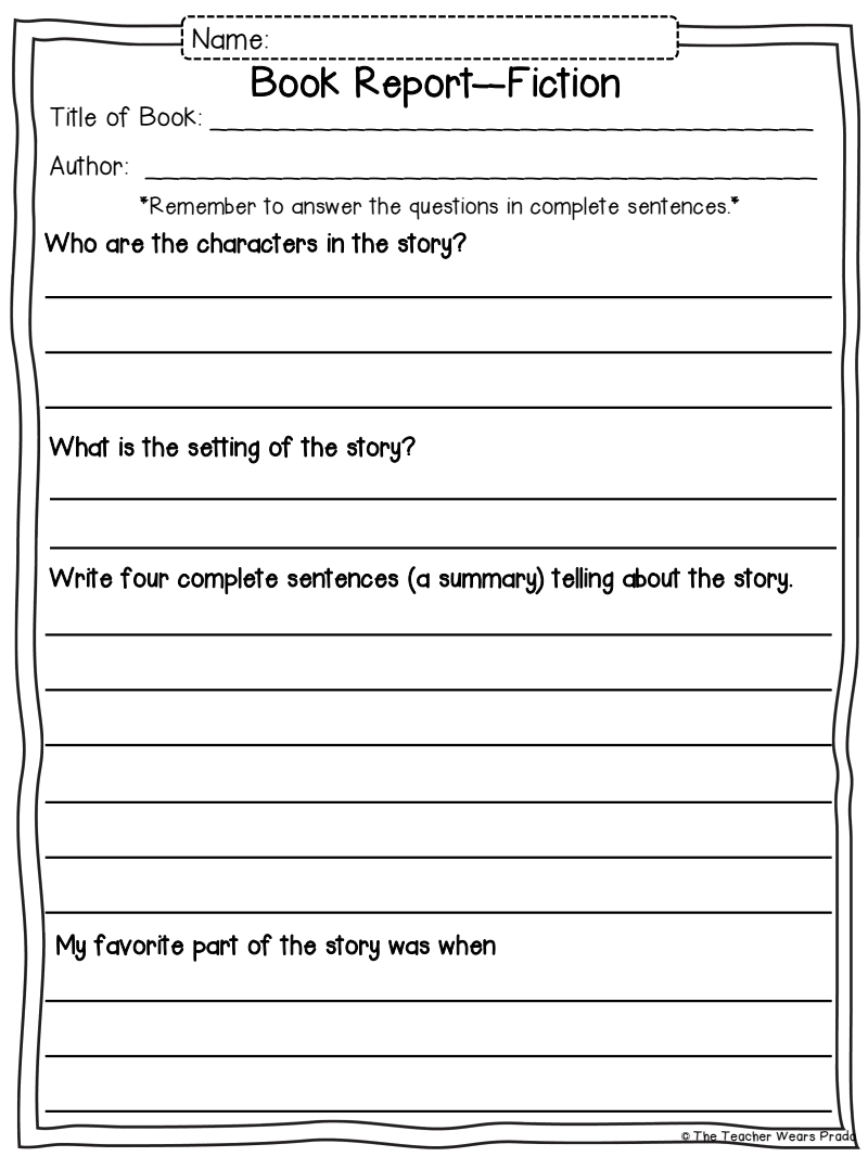3rd Grade Book Report Writing Examples Archives PROFESSIONAL 