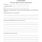 Book Report Template 4th Grade Free