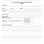 Book Report Template 4th Grade Free