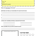 Book Report Template 4th Grade Pdf