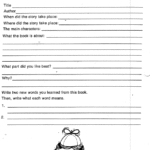 Book Report Template 5th Grade Pdf